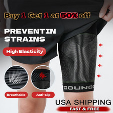 Men Women Thigh Compression Sleeves Quad and Hamstring Support Upper Leg Braces picture