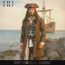 Men's Pirate Costume Set: Captain Coat -Halloween Cosplay costume picture