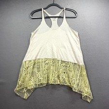 We The Free Coverup Tank Top Women Small Beige Ivory Crochet Lace Hem Scoop Neck picture