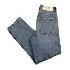 NEW Agolde Women's 90's Mid Rise Loose Fit Destroyed Wander Jeans Blue • Size 25 picture