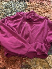 athleta & alicia keys Fuchsia Pink cropped Hoodie Zip Up sweatshirt Medium picture