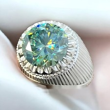 Glamorous Round Cut Lab Diamond Cocktail Ring 7.85 Ct Blue in 925 Silver picture
