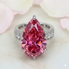 RARE 6.65 Ct Certified Treated Pink Diamond Solitaire Ring In 925 Silver picture