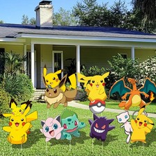 Pokemon Party Decoration Pikachu Outdoor Yard Signs Pokemon Yard Insert Card Set picture