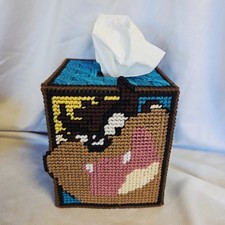 Taz Tasmanian Devil Tissue Box Cover Plastic Canvas Handmade Looney Tunes picture
