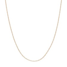 0.6mm Open Dainty Twisted Rope Chain Necklace Real Solid 14K Real Rose Gold picture