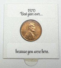 1970 P American Lincoln Memorial Penny, no mint mark Make someone feel Loved #G picture
