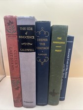 Antique Vtg Lot of 5 Books Collectors Bookcase Decor Stage picture