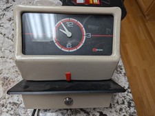 Vtg Simplex 0002 JCP  JCG  Clock  Time & Date Recorder / Punch Clock NO KEY picture