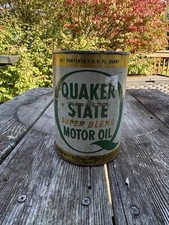 Vintage Quaker State Super Blend Motor Oil 1 Quart Full Unopened Oil Can picture