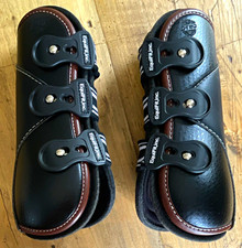 EquiFit D-Teq open Front Boots Pair Black/Brown Medium MPN 01602 picture