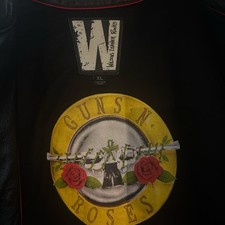 Vintage Guns N' Roses Appetite for Destruction Black Leather Graphic Jacket XL picture