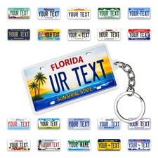 Personalized State License Plate Keychain Custom Metal Key Chain All 50 States picture