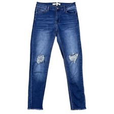 Papaya Jeans Womens 9 High Rise Raw Hem Whisker Distressed picture