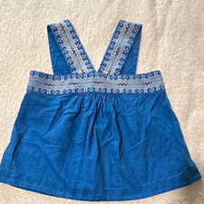 Madewell Blue Embroidered V-Neck Sleeveless Woven Button Blouse Size 10 picture