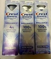 Crest 3D White Brilliance Fluoride Toothpaste Ultra White, Enamel Safe 3.8 oz picture