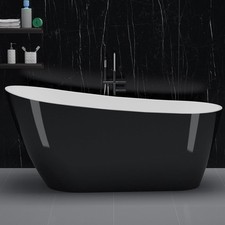 59 Inch Acrylic Freestanding Bathtub, Bathtub with Matte Drain and Overflow picture