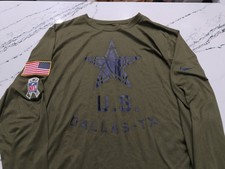 The Nike Tee Dri-Fit Men Large Dallas Cowboys NFL OnField Green Salute Service picture