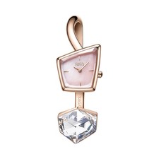 SAGA Illusion Women's Large Size, Pink Dial/Rose Gold Bracelet/White Crystal picture