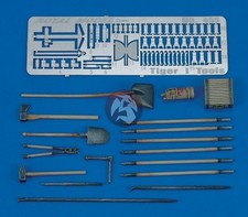 Royal Model 1/35 German Tiger I Tank Tools and Holders Set WWII [Resin + PE] 455 picture