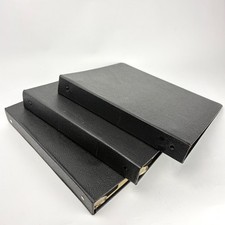 Lot of 3 Vintage 3-Ring  Binders Hardbound Pebbled Black Industrial Office picture