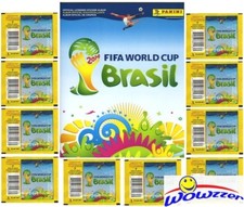 2014 Panini World Cup Stickers Package 10 Packs+Sticker Album-80 Stickers    picture