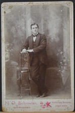 Antique CDV Photo of Well Dressed Man H.O. Schroeter Floating Studio Art 1890 picture