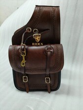 Attractive Brown Leather Western Tooled Saddle Bag For Horse. picture
