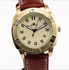 Optima Swiss Watch PVD Gold Stainless Steel 38mm Quartz 3ATM OSM217-SGL-14 picture