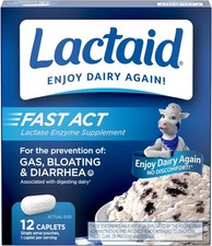 3PK Lactaid Fast Act Lactase Enzyme 12 Caplets Lactose Relief Exp 01/28 picture