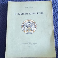 H. de Balzac L’Élixir de longue vie Paris Impr. École Estienne 1914n.159 numeree picture