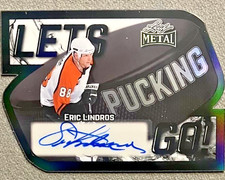 2026 Leaf Metal Legends Eric Lindros Auto Die Cut Flyers Lets Pucking Go #1/2 picture
