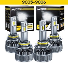 4PCS AUXITO 9006 9005 LED Headlight Bulb Hi Lo Beam Combo 6500K White Canbus X5 picture