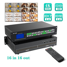 MT-VIKI 16x16 HDMI Matrix Switch 4K@30Hz Audio Extractor LAN RS232 Web APP 2U picture