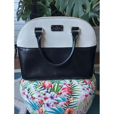 Kate Spade Black and White Dome Satchel with Gold Hardware picture