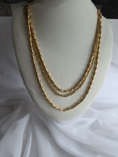 1950s Vendome Necklace Textured Gold Tone 4 Strand Necklace picture