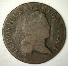 1720 AA 1/2 Sol France Early Copper & French Colonial Coin Worn and Circulated picture