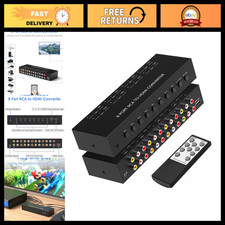 8-Port RCA to HDMI Converter, Dual AV to HDMI Adapter, 1080P Support for Sega, X picture