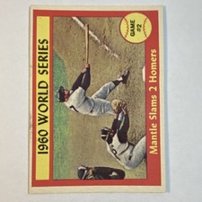 Topps 1961 #307 Mantle, Yankees, World Series Game 2, 2 HRs, NRMT, sharp corners picture