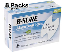 8 packs B-Sure Anal Leakage Pads Box of 24 Pads - 192 pads,  picture