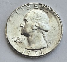1954-S Washington Silver Quarter 25c - 