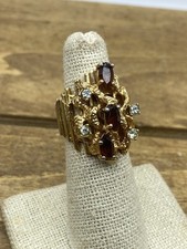 Vintage 1960s Ana Bekooch 18k HGE Amethyst Modernist Ring Sz. 5.75 picture