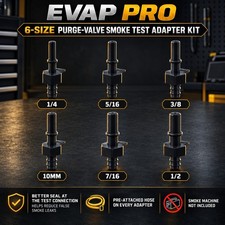 EVAP Smoke Machine Purge Valve Adapter Kit 6 Sizes w/Hoses SAE J2044 Style picture