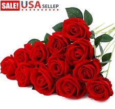 20× Red Silk Roses Artificial Flowers Realistic Bouquet Home Decor Romantic Gift picture