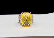 David’Yurman 925 Sterling Silver Lemon Citrine Wheaton 20x16mm Ring Size 8 picture