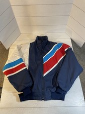 Vintage Valvoline Racing Jacket Coat Men's Large Made In USA Red White Blue picture