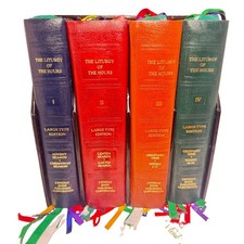 The Liturgy Of the Hours Large Print 4 Vol Set 1975 Edition Catholic Book Set picture