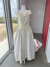 Jasmine Haute Couture Studded Embroidered Ivory Size 16 Wedding Long Dress picture