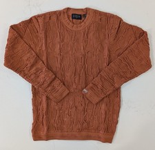 Coogi NWT Classic 3D Knit Sweater Copper Size M Mercerized Cotton $575 Slim Fit picture