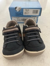Stride Rite Artie Navy Leather Sneaker Hook & Loop Low Top Kids 3.5 W picture